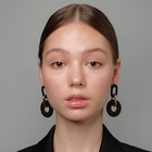 Серьги металл «Цепь» кольца, 3 звена, цвет золотисто-чёрный - Фото 5