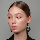 Серьги металл «Цепь» кольца, 3 звена, цвет золотисто-чёрный - Фото 5