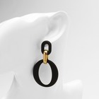 Серьги металл «Цепь» кольцо и овал, 3 звена, цвет золотисто-чёрный - Фото 3