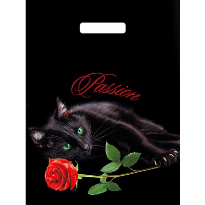 Пакет "Киска", полиэтиленовый с вырубной ручкой, 31 х 40 см, 60 мкм