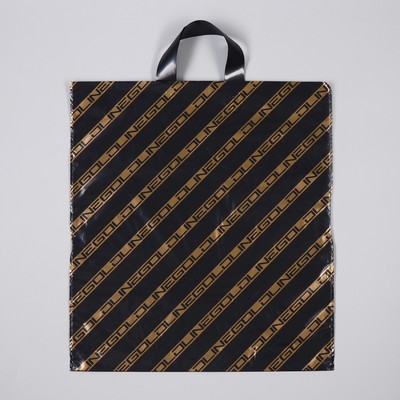 Пакет «Золотая полоса» полиэтиленовый, с петлевой ручкой, 40×44 см, 43 мкм