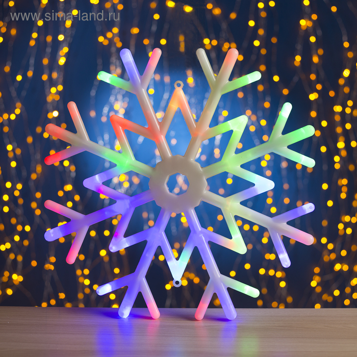 Фигура "Снежинка" d=40 см, пластик, 30 LED, 220V, контрол. 8р. МУЛЬТИ - Фото 1
