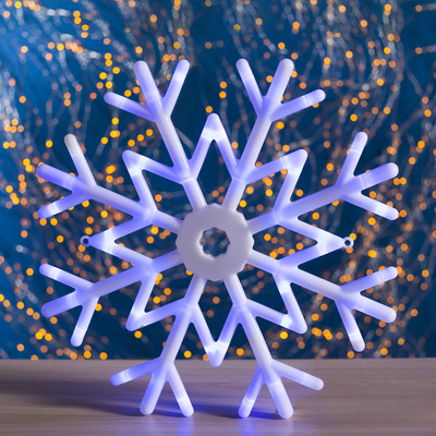 Фигура "Снежинка" d=40 см, пластик, 30 LED, 220V, контрол. 8р. СИНИЙ