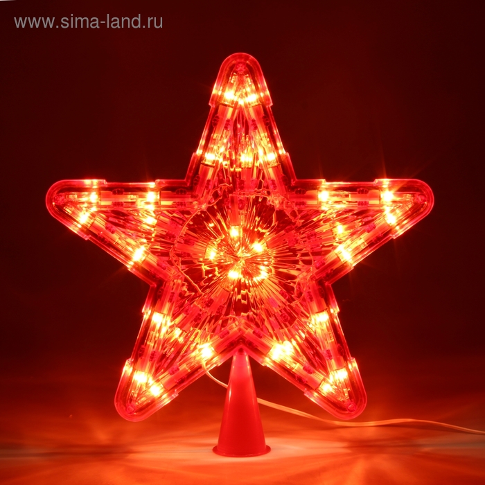 Фигура "Звезда Красная ёлочная" 24Х24 см, пластик, 30 ламп, 240V - Фото 1