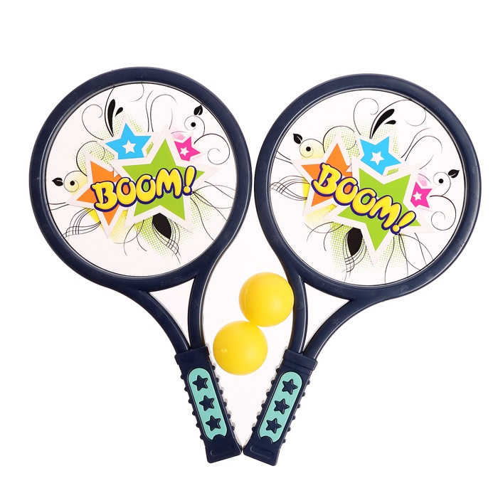 Набор для тенниса «Бум!», 2 ракетки, 2 мяча, цвета МИКС - Фото 1