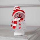 Фигура акрил. "Снеговичок" 10х4 см, USB, БЕЛЫЙ - Фото 3