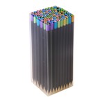 Карандаш чернографитный НВ корпус черный заточенный со стразой и цветным наконечником МИКС - Фото 2