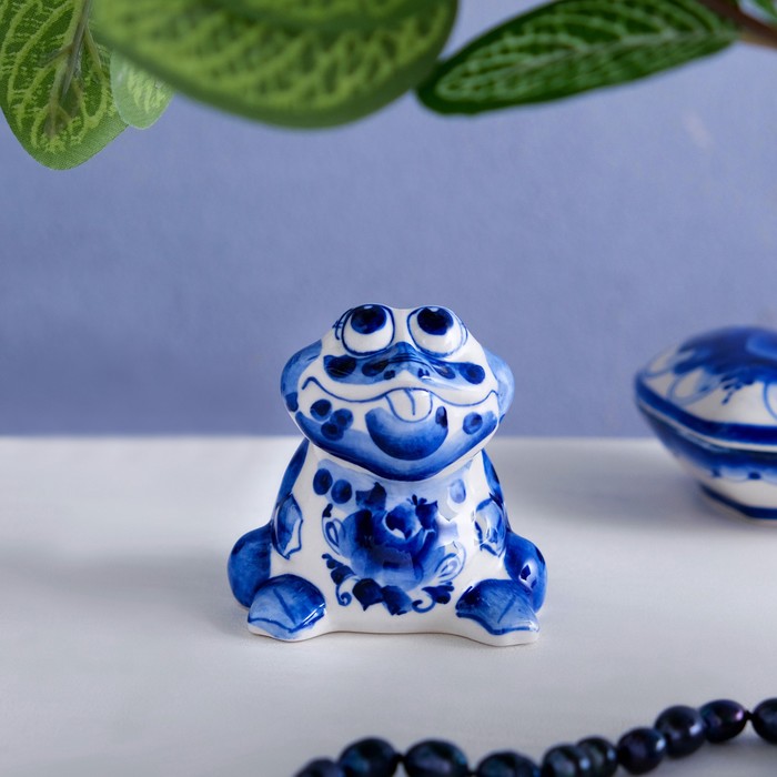 Фигурка фарфор гжель «Жаба», 6 см - Фото 1