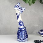 Сувенир гжель «Кошка Кегля», бело-синий,керамика, - Фото 1