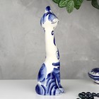 Сувенир гжель «Кошка Кегля», бело-синий,керамика, - Фото 2