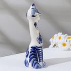 Сувенир гжель «Кошка Кегля», бело-синий,керамика, - Фото 4