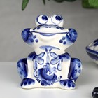 Сувенир гжель «Лягушка», бело-синий,керамика, - Фото 1