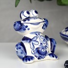 Сувенир гжель «Лягушка», бело-синий,керамика, - Фото 4