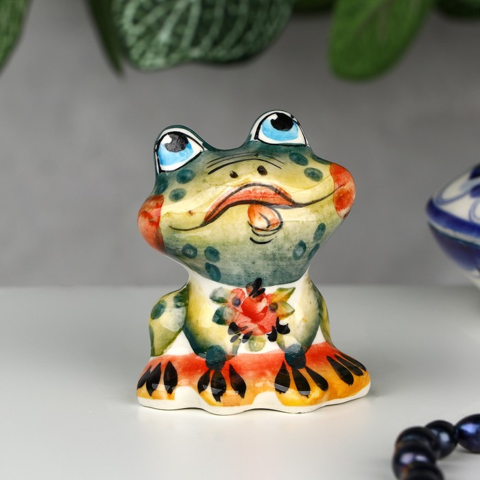 Сувенир «Лягушка Ква», 5 см, цвет  гжель - Фото 1