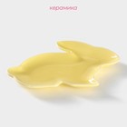 Блюдо керамическое сервировочное Доляна «Милашки. Зайка», 17,8×12,8×1,5 см, цвет жёлтый - Фото 2