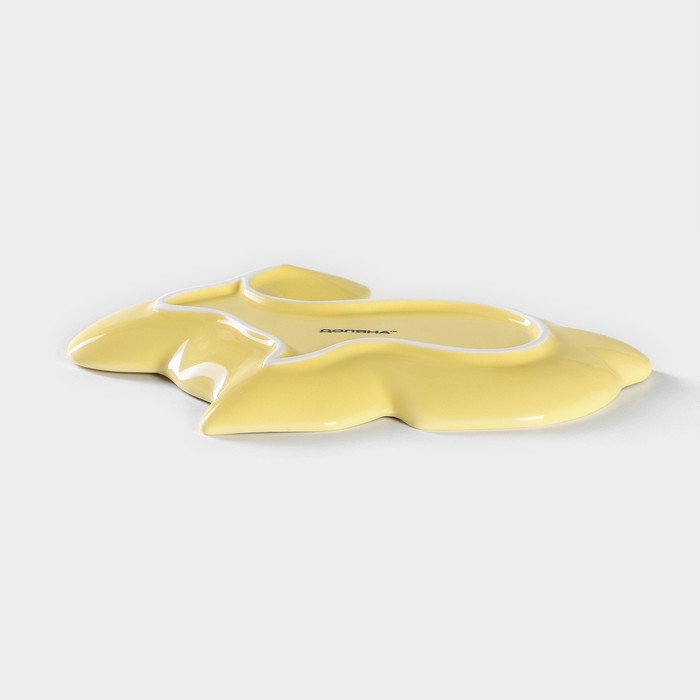 Блюдо керамическое сервировочное Доляна «Милашки. Зайка», 17,8×12,8×1,5 см, цвет жёлтый - фото 1898378340