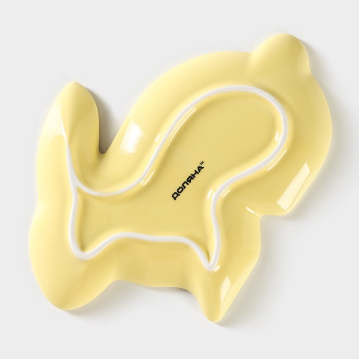 Блюдо керамическое сервировочное Доляна «Милашки. Зайка», 17,8×12,8×1,5 см, цвет жёлтый - фото 1898378341