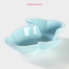 Блюдо сервировочное глубокое Доляна «Милашки. Зайка», 300 мл, 17.5×12.6×4 см, керамика, цвет голубой - Фото 2