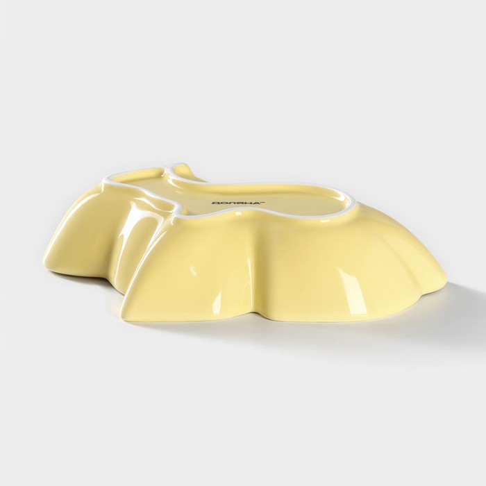 Блюдо керамическое глубокое «Милашки. Зайка», 300 мл, 17,5×12,6×4 см, цвет жёлтый - фото 1898378367