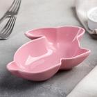 Блюдо керамическое глубокое «Милашки. Зайка», 300 мл, 17,5×12,6×4 см, цвет розовый - Фото 2
