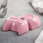 Блюдо керамическое глубокое «Милашки. Зайка», 300 мл, 17,5×12,6×4 см, цвет розовый - Фото 3