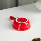 Соусник керамический с ручкой Доляна «Классика», 30 мл, 10×6 см, цвет красный - Фото 3