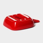 Соусник керамический с ручкой Доляна «Сковорода», 50 мл, 10,5×7,2 см, цвет красный - фото 4317026