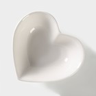 Салатник керамический Доляна «Сердце»,130 мл, 12,5×11,5 см, цвет белый - Фото 3