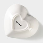 Салатник керамический Доляна «Сердце»,130 мл, 12,5×11,5 см, цвет белый - Фото 5