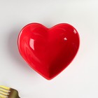 Салатник керамический Доляна «Сердце», 130 мл, 12,5×11,5 см, цвет красный - Фото 2