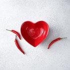 Салатник керамический Доляна «Сердце», 130 мл, 12.5×11.5 см, цвет красный - Фото 5