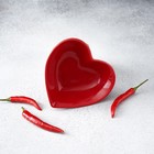 Салатник керамический Доляна «Сердце», 130 мл, 12,5×11,5 см, цвет красный - Фото 8