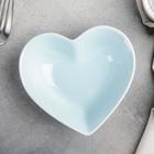 Салатник керамический Доляна «Сердце», d=11,5 см, цвет голубой - Фото 2