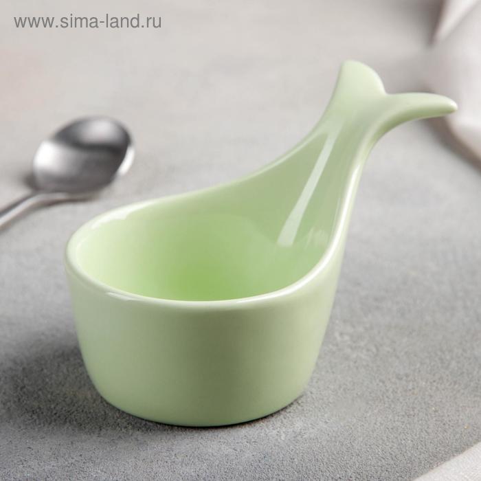 Соусник Доляна «Кит», 10×6,5 см, цвет зелёный - Фото 1