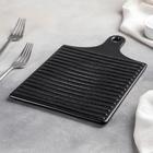 Блюдо керамическое для подачи Доляна «Гриль», 18×28 см, цвет чёрный - Фото 2