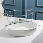 Мармит из жаропрочной керамики овальный Magistro «Бланш», 1.97 л, 38×23×17 см - Фото 3