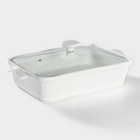 Мармит из жаропрочной керамики прямоугольный Magistro «Бланш», 2 л, 31×19×11 см - Фото 3