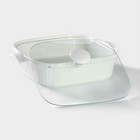 Мармит из жаропрочной керамики квадратный Magistro «Бланш», 2,2 л, 27,5×23,2×12 см - Фото 4