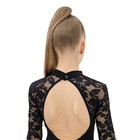Купальник гимнастический с вырезом на спине, гипюр, цвет чёрный, размер 30 - Фото 5