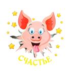 Термонаклейка «Поросёнок. Счастье», 22.5×21.5 см, набор 5 шт. - Фото 2