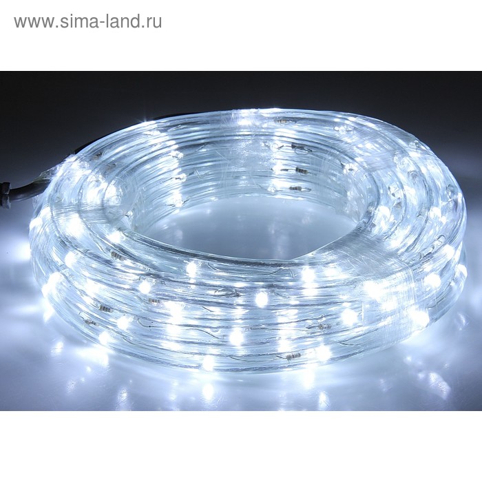 LED шнур 13 мм, круглый, 20 м, чейзинг, 2W-LED/м-24-220V, с контролл. 8р, белый - Фото 1