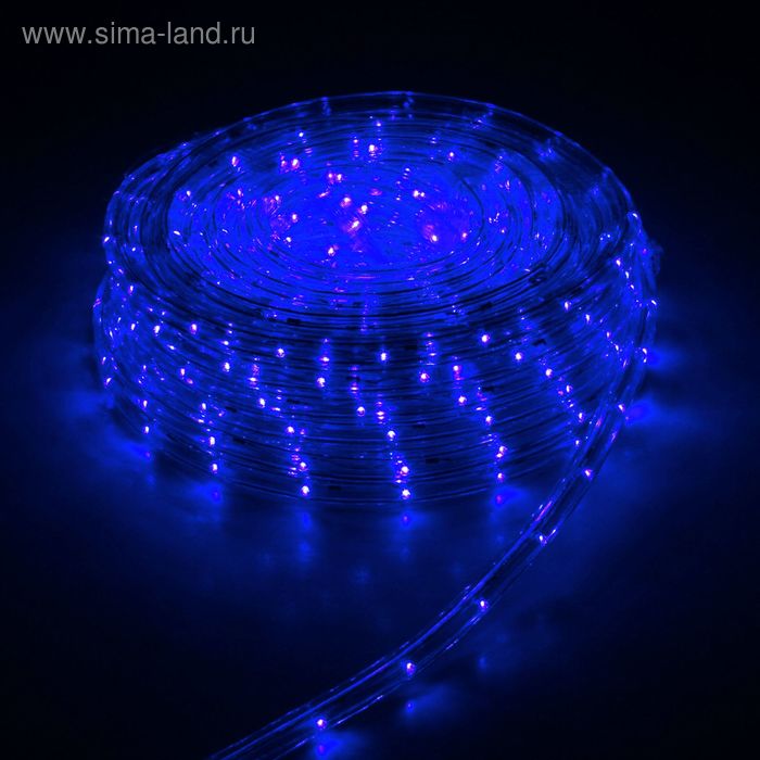 LED шнур 13 мм, круглый, 20 м, чейзинг, LED/м-24-220V, с контролл. 8р, синий - Фото 1