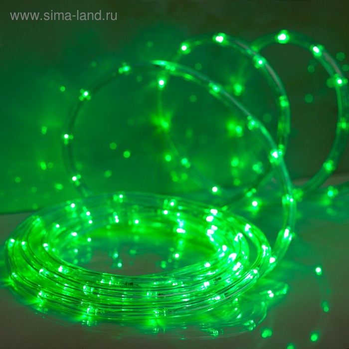 LED шнур 13 мм, круглый, 20 м, чейзинг, 2W-LED/м-24-220V, с контролл. 8р, зеленый - Фото 1