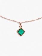 Гарнитур 3 предмета: серьги, кулон, кольцо безразмерное «Эдель» ромб, цвет зелёный в золоте, 45 см - Фото 2