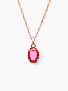 Гарнитур 3 предмета: серьги, кулон, кольцо безразмерное «Эдель» овал крупный, цвет розовый в золоте, 45 см - Фото 4