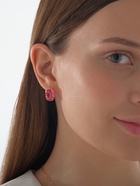 Гарнитур 3 предмета: серьги, кулон, кольцо безразмерное «Эдель» овал крупный, цвет розовый в золоте, 45 см - Фото 3