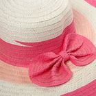 Шляпа пляжная "Эвелина", розовый бант, обхват головы 58 см, ширина полей 13 см - Фото 2