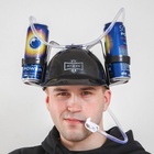 Каска с отверстиями под банки «Мужчина №1», чёрная - Фото 2