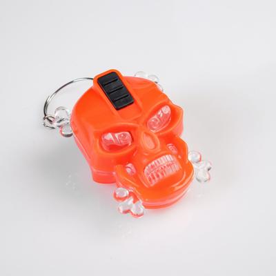 Фонарик брелок для ключей на кольце «Череп», 1 режим, 2×AG13, 4×3 см