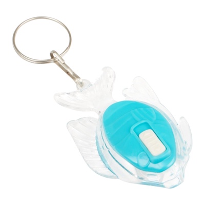 Фонарик брелок для ключей на кольце «Рыбка», 1 режим, 2×AG13, 3.5×5.5 см, МИКС